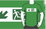 Accessible Exit Sign Project Wheelchair Wheelie Running Man Symbol Means of Egress Icon Disability Emergency Evacuation Fire Safety Adult T-shirt 604