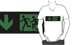 Accessible Exit Sign Project Wheelchair Wheelie Running Man Symbol Means of Egress Icon Disability Emergency Evacuation Fire Safety Adult T-shirt 645