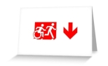 Accessible Exit Sign Project Wheelchair Wheelie Running Man Symbol Means of Egress Icon Disability Emergency Evacuation Fire Safety Greeting Card 100