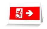 Accessible Exit Sign Project Wheelchair Wheelie Running Man Symbol Means of Egress Icon Disability Emergency Evacuation Fire Safety Greeting Card 10