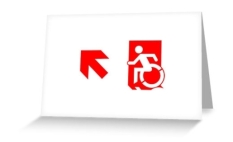 Accessible Exit Sign Project Wheelchair Wheelie Running Man Symbol Means of Egress Icon Disability Emergency Evacuation Fire Safety Greeting Card 101