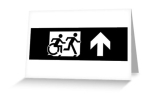 Accessible Exit Sign Project Wheelchair Wheelie Running Man Symbol Means of Egress Icon Disability Emergency Evacuation Fire Safety Greeting Card 117