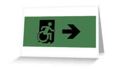 Accessible Exit Sign Project Wheelchair Wheelie Running Man Symbol Means of Egress Icon Disability Emergency Evacuation Fire Safety Greeting Card 13