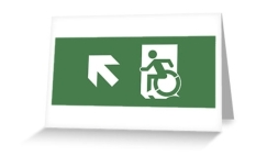 Accessible Exit Sign Project Wheelchair Wheelie Running Man Symbol Means of Egress Icon Disability Emergency Evacuation Fire Safety Greeting Card 16