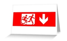 Accessible Exit Sign Project Wheelchair Wheelie Running Man Symbol Means of Egress Icon Disability Emergency Evacuation Fire Safety Greeting Card 20