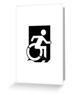Accessible Exit Sign Project Wheelchair Wheelie Running Man Symbol Means of Egress Icon Disability Emergency Evacuation Fire Safety Greeting Card 31