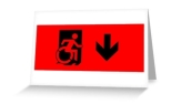 Accessible Exit Sign Project Wheelchair Wheelie Running Man Symbol Means of Egress Icon Disability Emergency Evacuation Fire Safety Greeting Card 39