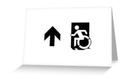 Accessible Exit Sign Project Wheelchair Wheelie Running Man Symbol Means of Egress Icon Disability Emergency Evacuation Fire Safety Greeting Card 50