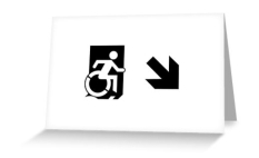 Accessible Exit Sign Project Wheelchair Wheelie Running Man Symbol Means of Egress Icon Disability Emergency Evacuation Fire Safety Greeting Card 53