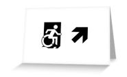 Accessible Exit Sign Project Wheelchair Wheelie Running Man Symbol Means of Egress Icon Disability Emergency Evacuation Fire Safety Greeting Card 54