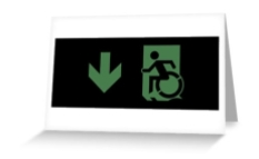 Accessible Exit Sign Project Wheelchair Wheelie Running Man Symbol Means of Egress Icon Disability Emergency Evacuation Fire Safety Greeting Card 58