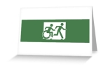 Accessible Exit Sign Project Wheelchair Wheelie Running Man Symbol Means of Egress Icon Disability Emergency Evacuation Fire Safety Greeting Card 6