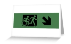 Accessible Exit Sign Project Wheelchair Wheelie Running Man Symbol Means of Egress Icon Disability Emergency Evacuation Fire Safety Greeting Card 61