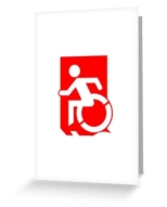 Accessible Exit Sign Project Wheelchair Wheelie Running Man Symbol Means of Egress Icon Disability Emergency Evacuation Fire Safety Greeting Card 61