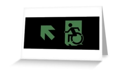 Accessible Exit Sign Project Wheelchair Wheelie Running Man Symbol Means of Egress Icon Disability Emergency Evacuation Fire Safety Greeting Card 62
