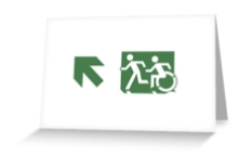 Accessible Exit Sign Project Wheelchair Wheelie Running Man Symbol Means of Egress Icon Disability Emergency Evacuation Fire Safety Greeting Card 69