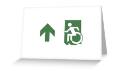 Accessible Exit Sign Project Wheelchair Wheelie Running Man Symbol Means of Egress Icon Disability Emergency Evacuation Fire Safety Greeting Card 77