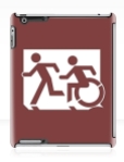 Accessible Exit Sign Project Wheelchair Wheelie Running Man Symbol Means of Egress Icon Disability Emergency Evacuation Fire Safety iPad Case 1