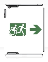 Accessible Exit Sign Project Wheelchair Wheelie Running Man Symbol Means of Egress Icon Disability Emergency Evacuation Fire Safety iPad Case 106