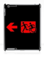 Accessible Exit Sign Project Wheelchair Wheelie Running Man Symbol Means of Egress Icon Disability Emergency Evacuation Fire Safety iPad Case 115