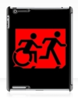 Accessible Exit Sign Project Wheelchair Wheelie Running Man Symbol Means of Egress Icon Disability Emergency Evacuation Fire Safety iPad Case 117