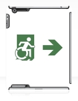 Accessible Exit Sign Project Wheelchair Wheelie Running Man Symbol Means of Egress Icon Disability Emergency Evacuation Fire Safety iPad Case 119