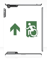 Accessible Exit Sign Project Wheelchair Wheelie Running Man Symbol Means of Egress Icon Disability Emergency Evacuation Fire Safety iPad Case 124
