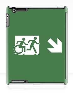 Accessible Exit Sign Project Wheelchair Wheelie Running Man Symbol Means of Egress Icon Disability Emergency Evacuation Fire Safety iPad Case 14