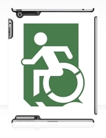 Accessible Exit Sign Project Wheelchair Wheelie Running Man Symbol Means of Egress Icon Disability Emergency Evacuation Fire Safety iPad Case 18