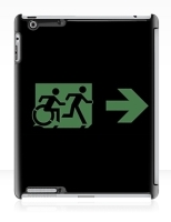 Accessible Exit Sign Project Wheelchair Wheelie Running Man Symbol Means of Egress Icon Disability Emergency Evacuation Fire Safety iPad Case 20