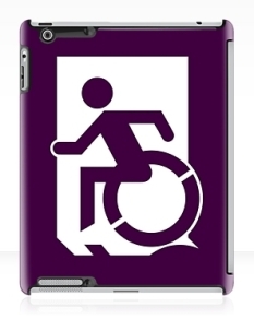 Accessible Exit Sign Project Wheelchair Wheelie Running Man Symbol Means of Egress Icon Disability Emergency Evacuation Fire Safety iPad Case 28