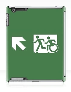 Accessible Exit Sign Project Wheelchair Wheelie Running Man Symbol Means of Egress Icon Disability Emergency Evacuation Fire Safety iPad Case 4