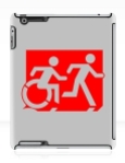 Accessible Exit Sign Project Wheelchair Wheelie Running Man Symbol Means of Egress Icon Disability Emergency Evacuation Fire Safety iPad Case 49