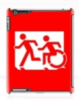 Accessible Exit Sign Project Wheelchair Wheelie Running Man Symbol Means of Egress Icon Disability Emergency Evacuation Fire Safety iPad Case 55