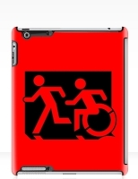Accessible Exit Sign Project Wheelchair Wheelie Running Man Symbol Means of Egress Icon Disability Emergency Evacuation Fire Safety iPad Case 57