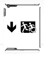 Accessible Exit Sign Project Wheelchair Wheelie Running Man Symbol Means of Egress Icon Disability Emergency Evacuation Fire Safety iPad Case 59