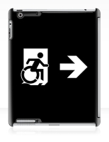 Accessible Exit Sign Project Wheelchair Wheelie Running Man Symbol Means of Egress Icon Disability Emergency Evacuation Fire Safety iPad Case 69