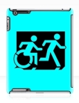 Accessible Exit Sign Project Wheelchair Wheelie Running Man Symbol Means of Egress Icon Disability Emergency Evacuation Fire Safety iPad Case 7