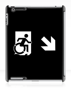 Accessible Exit Sign Project Wheelchair Wheelie Running Man Symbol Means of Egress Icon Disability Emergency Evacuation Fire Safety iPad Case 73