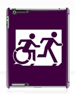 Accessible Exit Sign Project Wheelchair Wheelie Running Man Symbol Means of Egress Icon Disability Emergency Evacuation Fire Safety iPad Case 86