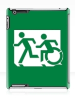 Accessible Exit Sign Project Wheelchair Wheelie Running Man Symbol Means of Egress Icon Disability Emergency Evacuation Fire Safety iPad Case 92