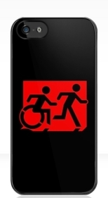 Accessible Exit Sign Project Wheelchair Wheelie Running Man Symbol Means of Egress Icon Disability Emergency Evacuation Fire Safety iPhone Case 103