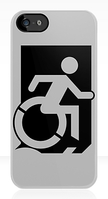 Accessible Exit Sign Project Wheelchair Wheelie Running Man Symbol Means of Egress Icon Disability Emergency Evacuation Fire Safety iPhone Case 106