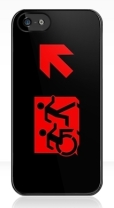 Accessible Exit Sign Project Wheelchair Wheelie Running Man Symbol Means of Egress Icon Disability Emergency Evacuation Fire Safety iPhone Case 113