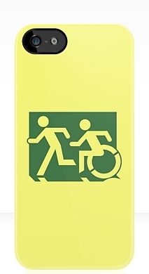 Accessible Exit Sign Project Wheelchair Wheelie Running Man Symbol Means of Egress Icon Disability Emergency Evacuation Fire Safety iPhone Case 115
