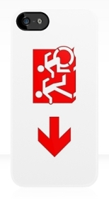 Accessible Exit Sign Project Wheelchair Wheelie Running Man Symbol Means of Egress Icon Disability Emergency Evacuation Fire Safety iPhone Case 123