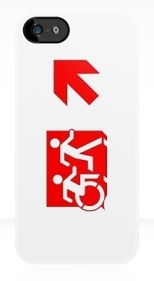 Accessible Exit Sign Project Wheelchair Wheelie Running Man Symbol Means of Egress Icon Disability Emergency Evacuation Fire Safety iPhone Case 130