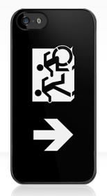 Accessible Exit Sign Project Wheelchair Wheelie Running Man Symbol Means of Egress Icon Disability Emergency Evacuation Fire Safety iPhone Case 134
