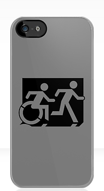 Accessible Exit Sign Project Wheelchair Wheelie Running Man Symbol Means of Egress Icon Disability Emergency Evacuation Fire Safety iPhone Case 137