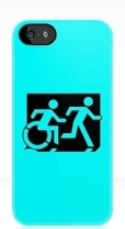 Accessible Exit Sign Project Wheelchair Wheelie Running Man Symbol Means of Egress Icon Disability Emergency Evacuation Fire Safety iPhone Case 145